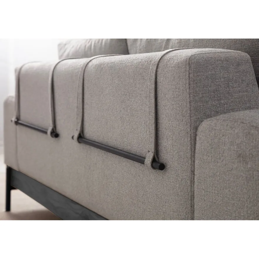 Sohva Linento Furniture Eti Black, 3-istuttava, leveys 220cm, harmaa