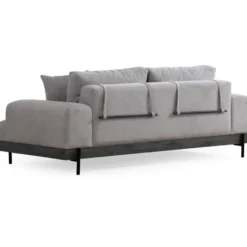 Sohva Linento Furniture Eti Black, 3-istuttava, leveys 220cm, harmaa