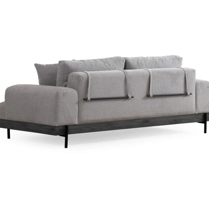 Sohva Linento Furniture Eti Black, 3-istuttava, leveys 220cm, harmaa
