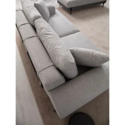 Sohva Linento Furniture Eti Black, 3-istuttava, leveys 220cm, harmaa