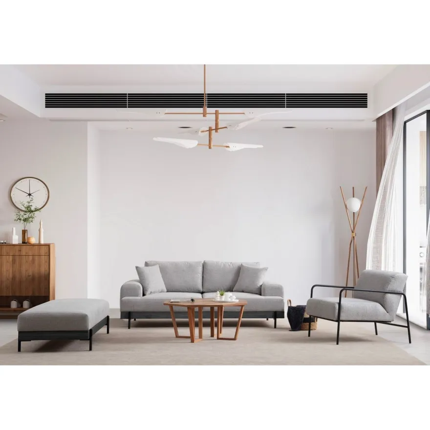 Sohva Linento Furniture Eti Black, 3-istuttava, leveys 220cm, harmaa