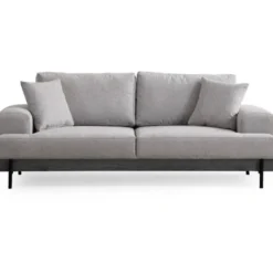 Sohva Linento Furniture Eti Black, 3-istuttava, leveys 220cm, harmaa