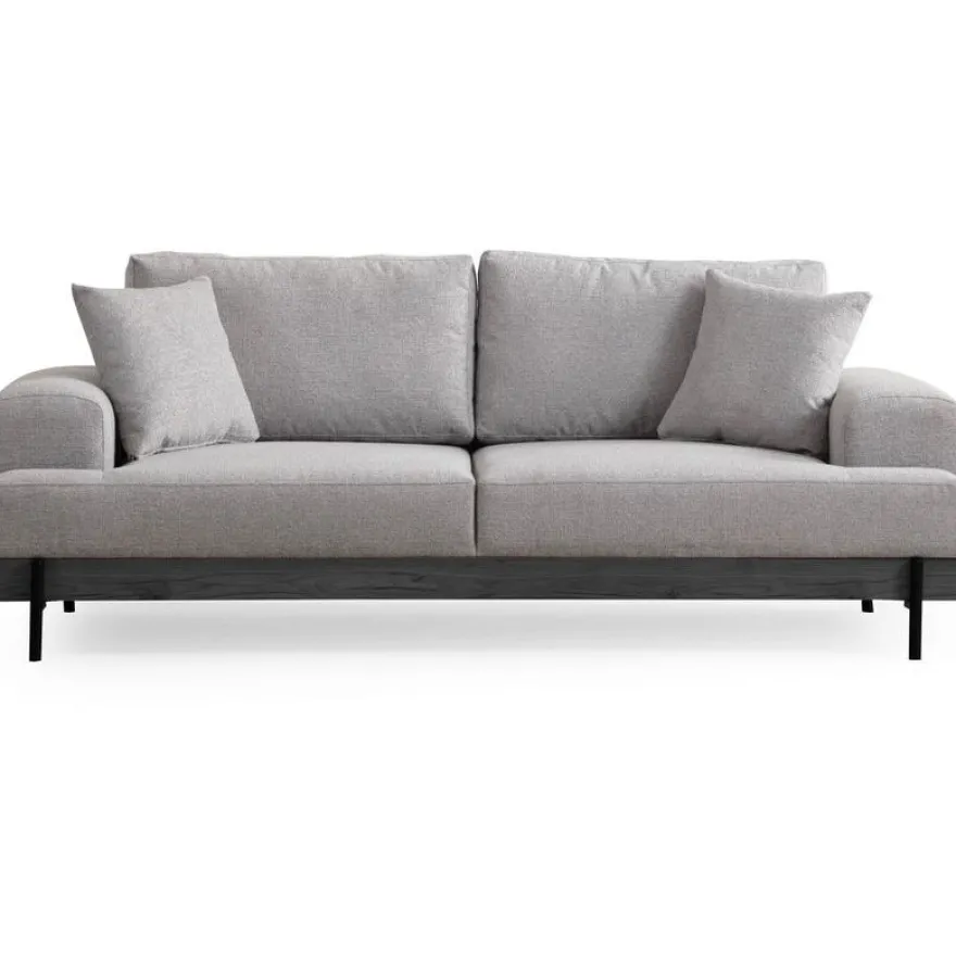 Sohva Linento Furniture Eti Black, 3-istuttava, leveys 220cm, harmaa