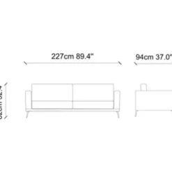 Sohva Linento Furniture Jade, 3-istuttava, sininen
