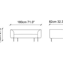Sohva Linento Furniture Macaroon, 2-istuttava, vihreä