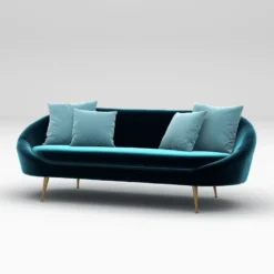 Sohva Linento Furniture Matilda, 3-istuttava, petroolinsininen