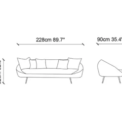 Sohva Linento Furniture Matilda, 3-istuttava, petroolinsininen