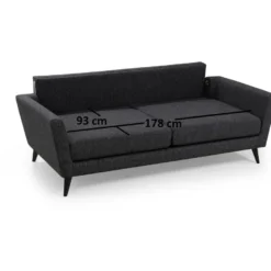 Sohva Linento Furniture Mayorka, 3-istuttava, harmaa