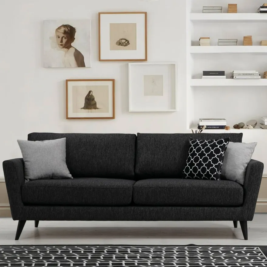 Sohva Linento Furniture Mayorka, 3-istuttava, harmaa