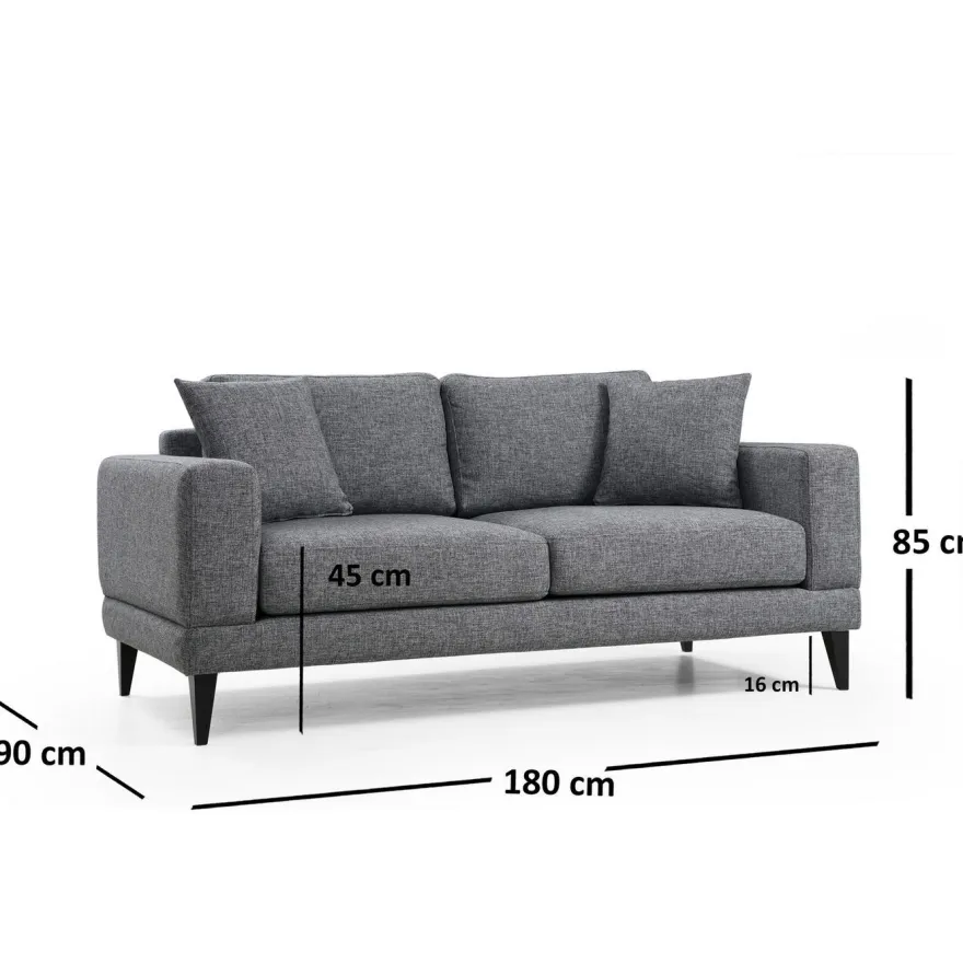 Sohva Linento Furniture Nordic, 2-istuttava, harmaa
