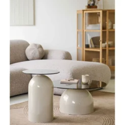 Sohvapöytä House Nordic Ravello, ø70x33cm, harmaa/beige