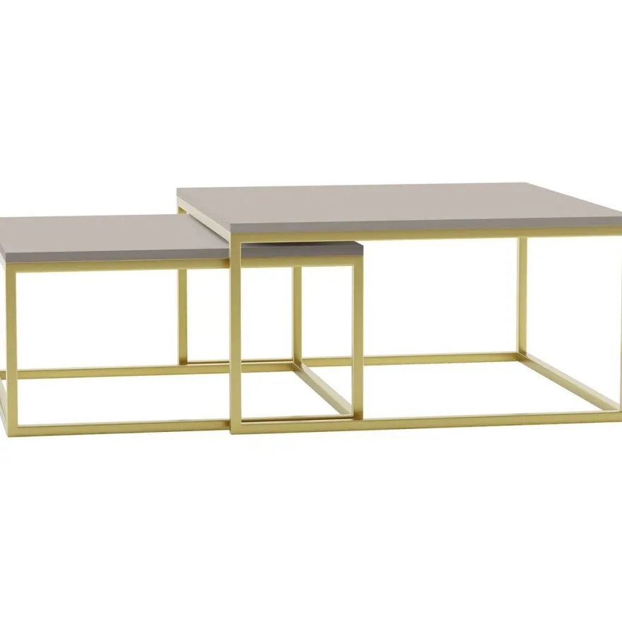 Sohvapöytä Nomla DUAL ZLOTY, 2kpl, kulta/beige