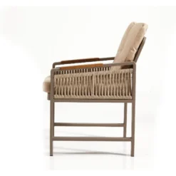 Sohvaryhmä Linento Garden Mykonos Plus 211S, 3-istuttava sohva, 2 tuolia + pöytä, capuccino