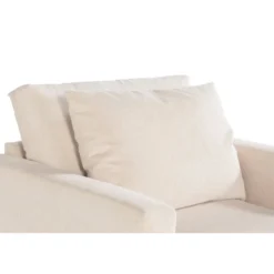 Sohvaryhmä Menard, 4-istuttava oikeakätinen L-muotoinen divaanisohva + suuri nojatuoli Manchester-kankaalla, beige (00771)