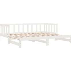 Sohvasänky ulosvedettävä valkoinen 2x (90x200) cm täysi mänty (33094)
