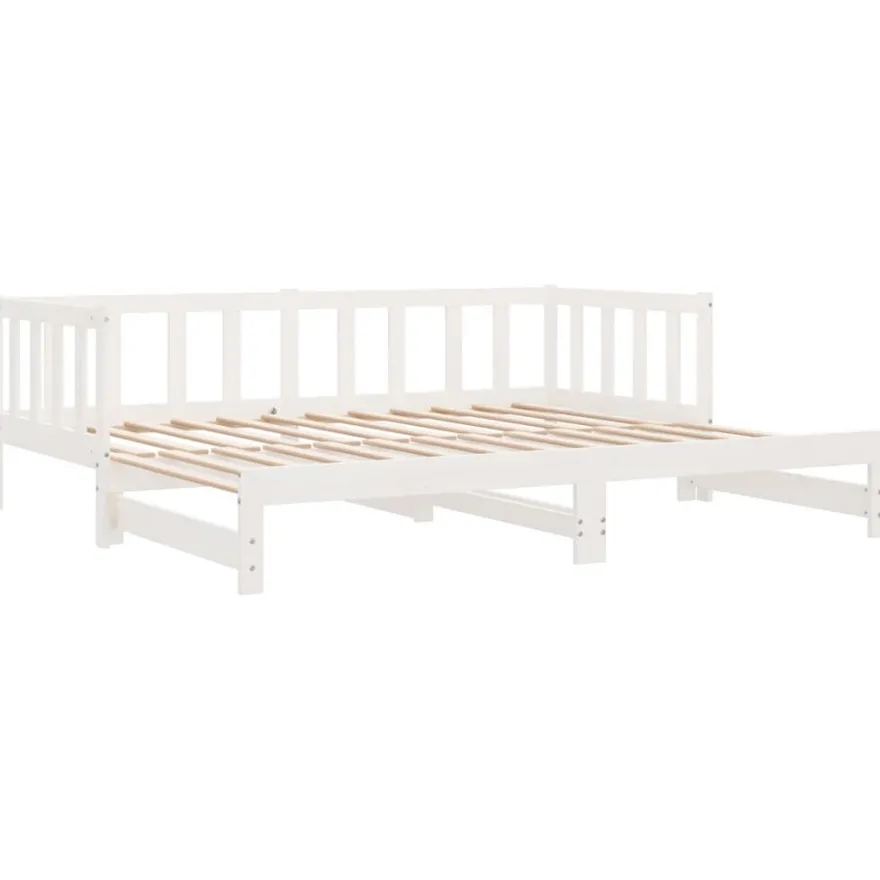 Sohvasänky ulosvedettävä valkoinen 2x (90x200) cm täysi mänty (33094)