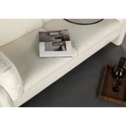 Sohva Venture Home Vindel, 2-istuttava, valkoinen teddy