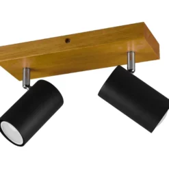 Spottivalaisin Trio Marley, 2-os., GU10, musta/puu