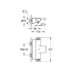 Suihku-/ammetermostaatti Grohe Grohtherm 2000 (34464001)