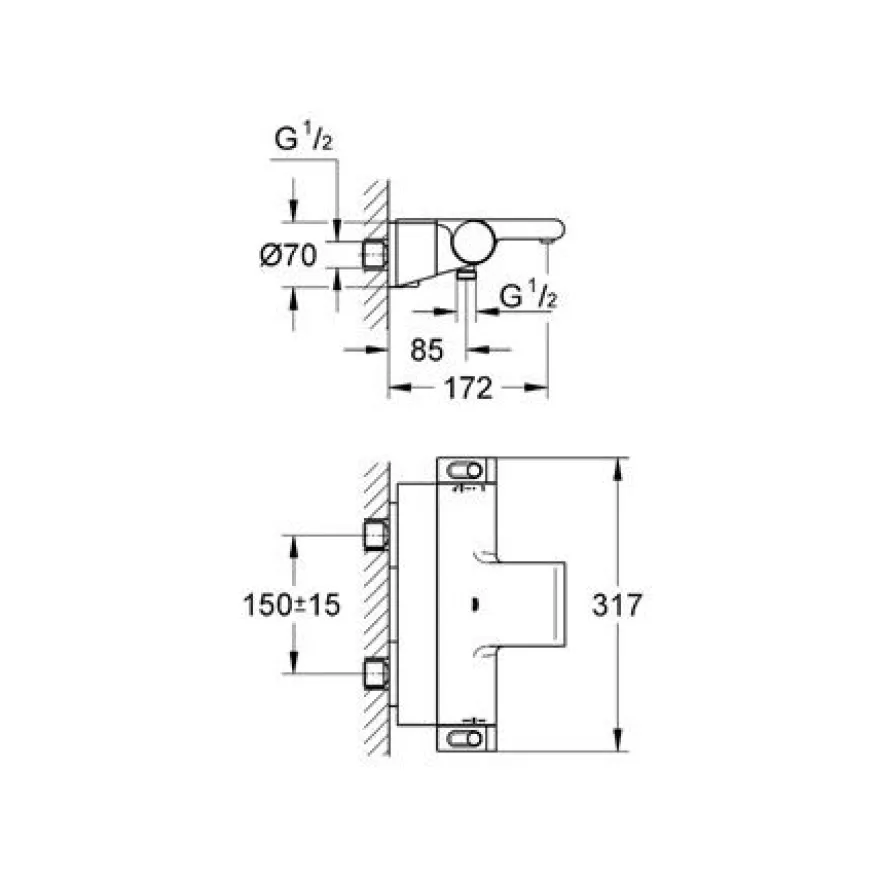 Suihku-/ammetermostaatti Grohe Grohtherm 2000 (34464001)
