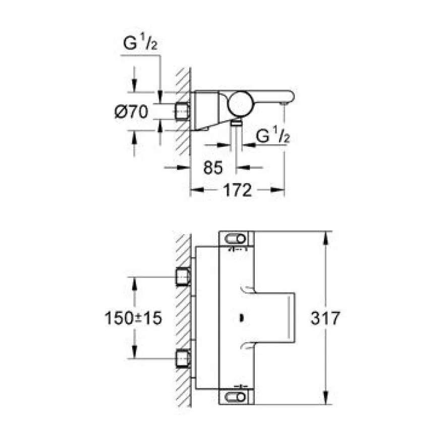 Suihku-/ammetermostaatti Grohe Grohtherm 2000 (34464001)