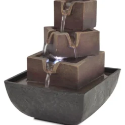 Suihkulähde led-valolla sisätilaan polyresiini