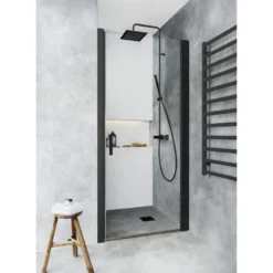 Suihkuovi syvennykseen Hafa Igloo Pro Niche, kirkas lasi, musta profiili, eri kokoja