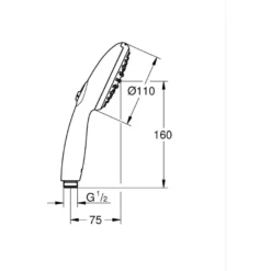 Suihkupää Grohe Vitalio Start 110 (26947001), 2 suihkutoimintoa, kromi