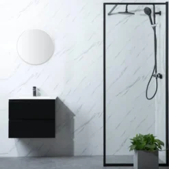 Suihkuseinä Bathlife Profil 700x2000mm, kirkas lasi, musta, Verkkokaupan poistotuote