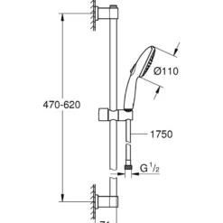 Suihkusetti Grohe Vitalio Start 110 (27948001), 2 suihkukuviota, kromi