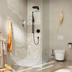 Suihkusetti Hansgrohe Pulsify S 100 1jet Ecosmart, tanko 65cm, mattamusta