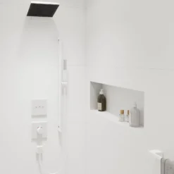 Suihkusetti Hansgrohe Pulsify E 100 1jet Ecosmart+, 90 cm tanko, matta valkoinen