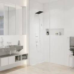Suihkusetti Hansgrohe Pulsify E 100 1jet Ecosmart+, 90 cm tanko, matta valkoinen