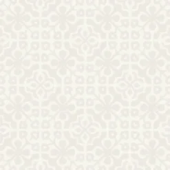Tapetti Azulejos Tiles 128041, non-woven, ornamentti, valkoinen/helmiäishopea