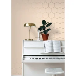 Tapetti Esta Art Deco 139226, non-woven, roosa
