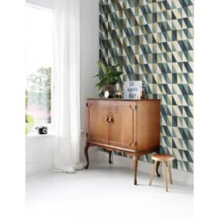 Tapetti Esta Art Deco 139197, non-woven, Art Deco, vihreä