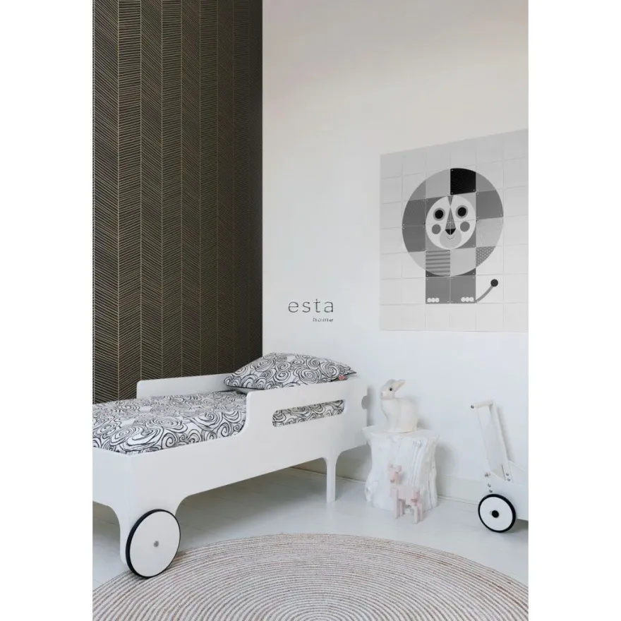 Tapetti Esta Black & White with a splash of Gold, 139136, graafinen/geometrinen, moderni
