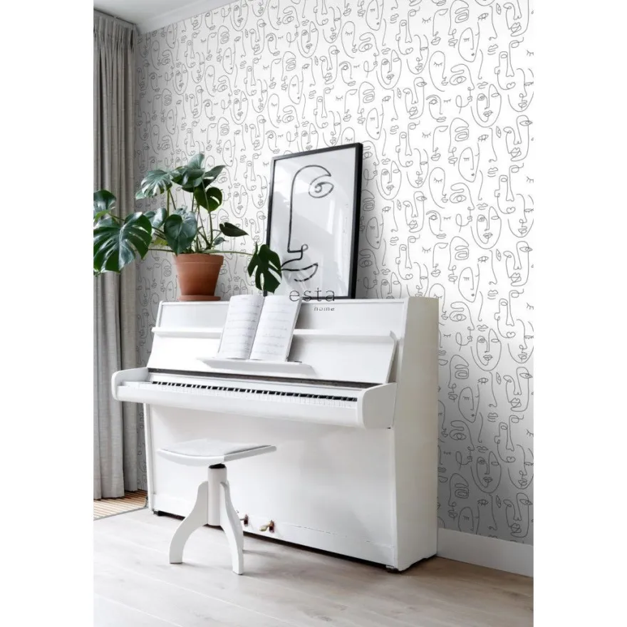 Tapetti Esta Black & White with a splash of Gold, 139145, graafinen/geometrinen, moderni