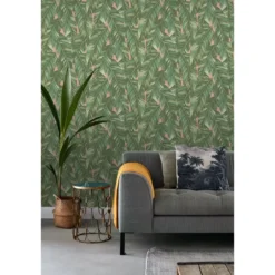 Tapetti ESTA Jungle Fever 139015, non-woven, luonto, vihreä/vaaleanpunainen