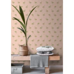 Tapetti ESTA Jungle Fever 138994, non-woven, eläin, vaaleanpunainen/kulta