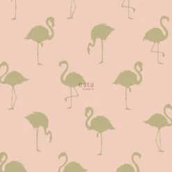 Tapetti ESTA Jungle Fever 138994, non-woven, eläin, vaaleanpunainen/kulta