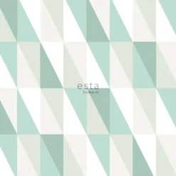 Tapetti Esta Little Bandits 138920, graafinen/geometrinen, moderni, vihreä/harmaa