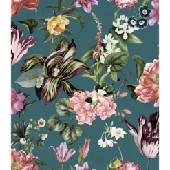 Tapetti Flora kukka, vinyylipinta, eri värejä