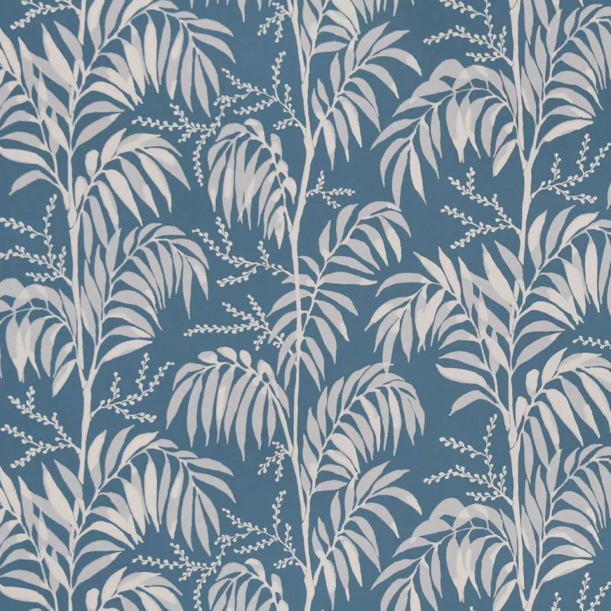 Tapetti Långelid/Von Brömssen Casablanca afternoon, non-woven, palmu, sininen