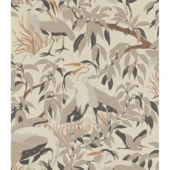 Tapetti Långelid/Von Brömssen Herons, eläin, kasvi, beige