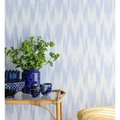 Tapetti Långelid/Von Brömssen Ikat sininen, non-woven
