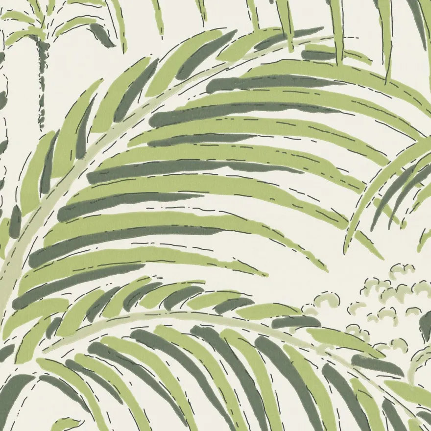 Tapetti Långelid/Von Brömssen Palm house, non-woven, palmu, vihreä
