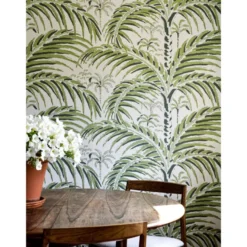 Tapetti Långelid/Von Brömssen Palm house, non-woven, palmu, vihreä