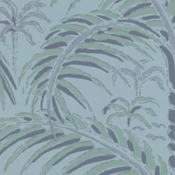 Tapetti Långelid/Von Brömssen Palm house, non-woven, palmu, turkoosi