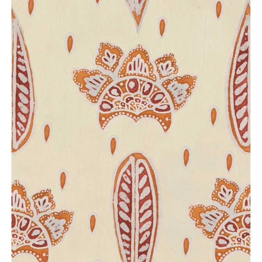 Tapetti Mindthegap Bethel Batik, kasvi, ornamentti, oranssi